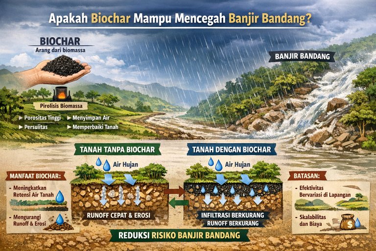 Apakah Biochar Mampu Mencegah Banjir Bandang?
